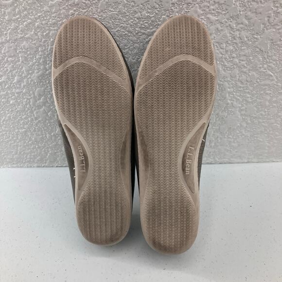 L.L. Bean Silver Gray Metallic Leather Slip On Lace Up 2 Eye Boat Shoe Loafer - Picture 6 of 11